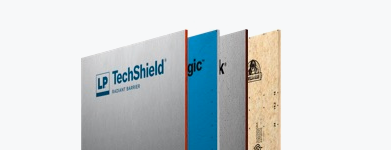 VueÉclatéedequatrepanneaux de produits lp avec lp TechShieldàl'vant。